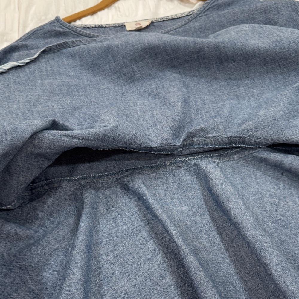 AG Adriano Goldschmied 100% Cotton Ombre Blue Denim Blouse Size Small - Picture 9 of 10
